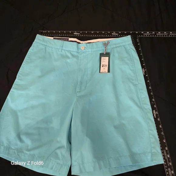 Vineyard Vines Links Shorts Blue Cotton Golf Chino Flat Front Men’s 34 NWT - Picture 3 of 6
